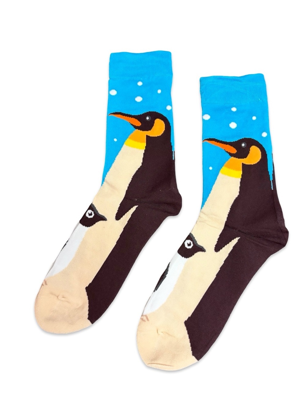 Penguin Novelty Crew Socks Blue One Size Fits Most